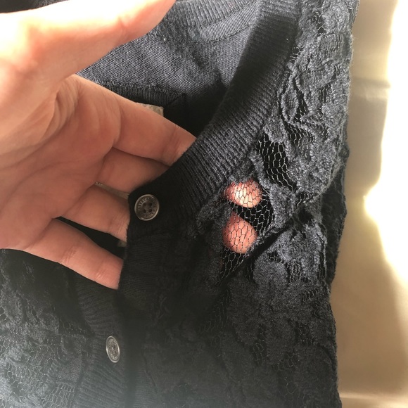 Abercrombie & Fitch Lace Cardigan Navy Size Small - Picture 3 of 4
